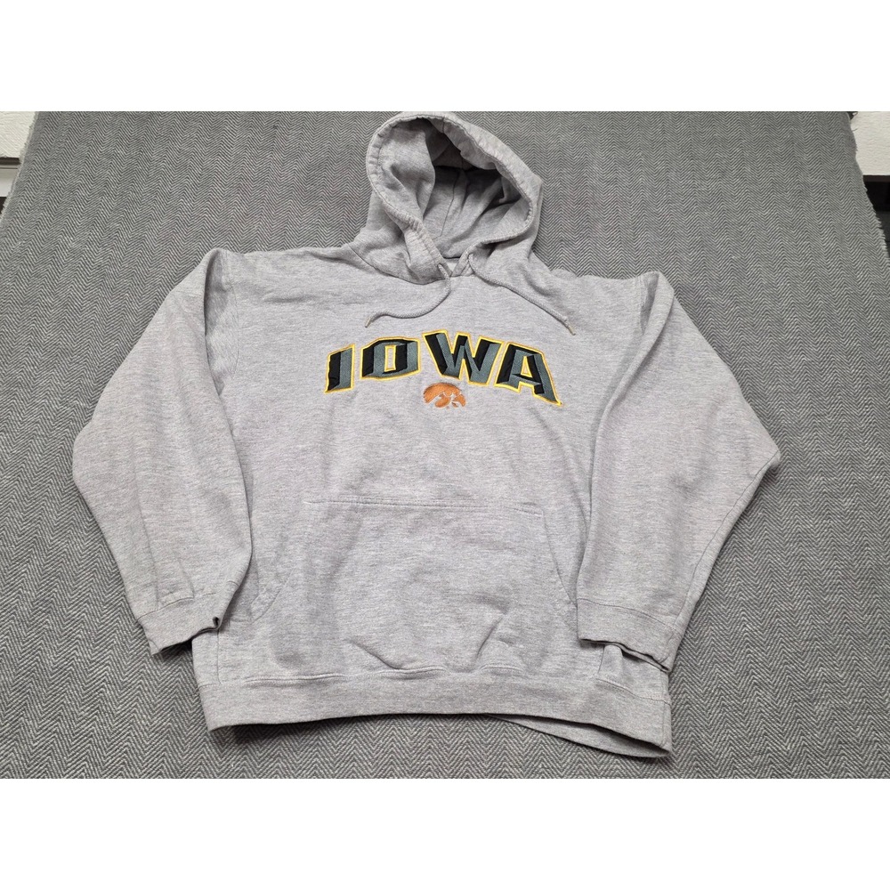 ProEdge Iowa Hawkeyes Embroidered Pullover Hoodie Grey Men XL University of Iowa